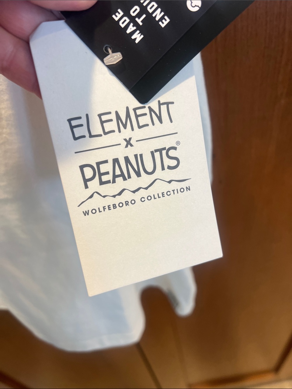 Peanuts Element Cream Tee with Light Blue Logo Small NWT - Picture 5 of 11